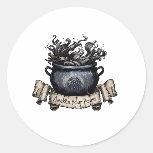 Sticker Rond Awaken Your Power Cauldron (Devant)