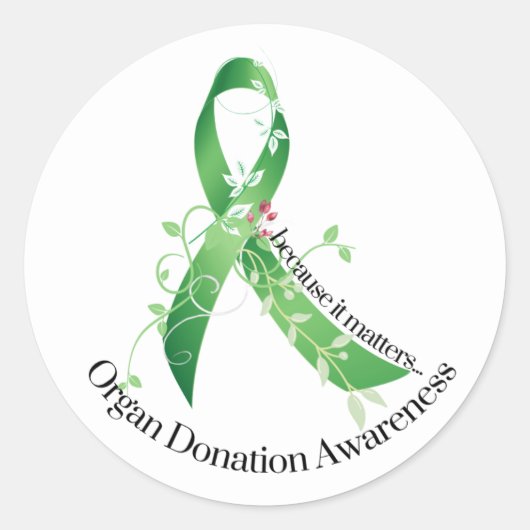 Sticker Rond Awareness Ribbon Organ Donation Awareness (Devant)
