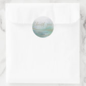 Sticker Rond Awash Elegant Aquarelle dans Ocean Monogram Mariag (Sac)