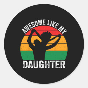 Sticker Rond Awesome Comme Ma Fille JunetDix Black Melanin