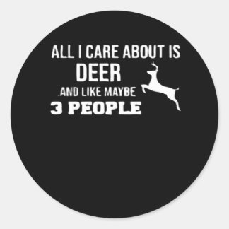 Sticker Rond Awesome Deer Lover Minimal Retro Style