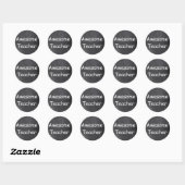 Sticker Rond Awesome enseignant Chalkboard Design Idée cadeau (Feuille)