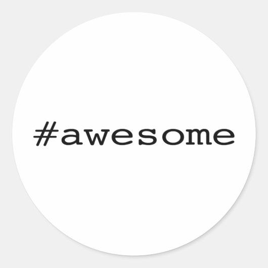 Sticker Rond Awesome (hashtag) (Devant)