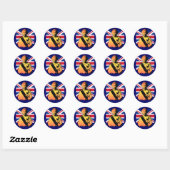 Sticker Rond Awesome Pop Art Diamond Jubilee avec Union Jack (Feuille)