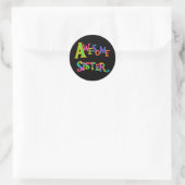 Sticker Rond Awesome Soeur T-shirts et cadeaux (Sac)