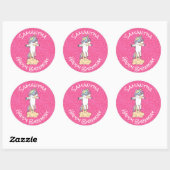 Sticker Rond Awesome Tendance Unicorn (Feuille)