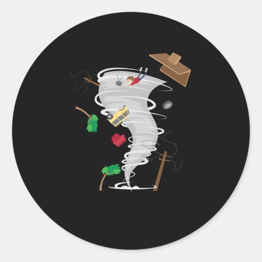 Sticker Rond Awesome Tornado & Storm Chasing (Devant)