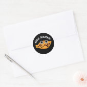 Sticker Rond Aww Shucks Funny Oyster Pun Dark BG (Enveloppe)