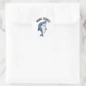 Sticker Rond Awww Sharks Funny Animal Pun (Sac)