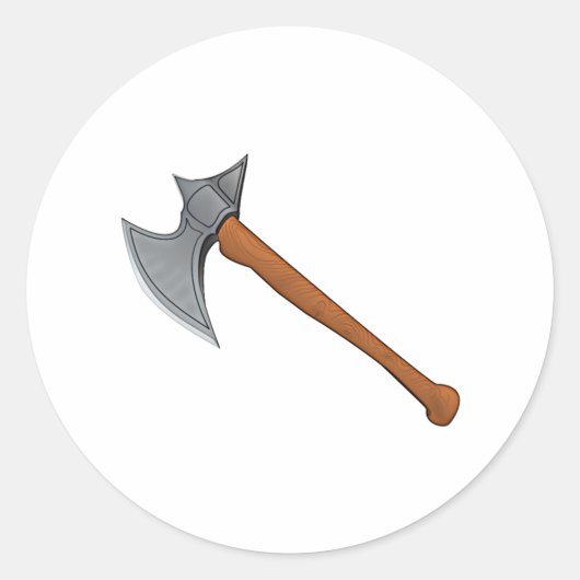 Sticker Rond Ax de bataille (Devant)