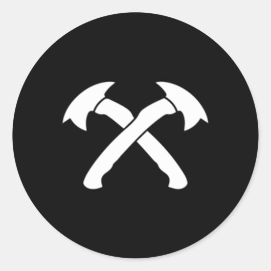 Sticker Rond Ax Jetant Des Chets Croisés Pour Éthrower (Devant)