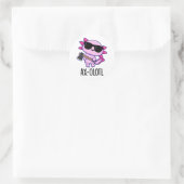 Sticker Rond Ax-olotl Funny Animal Axolotl Pun (Sac)