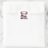 Sticker Rond Ax-Olotl ! Pun Axolotl mignon (Sac)