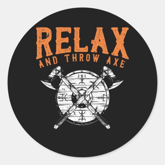 Sticker Rond Ax Thrower Dit Woodworker Joke Ax Thrower (Devant)