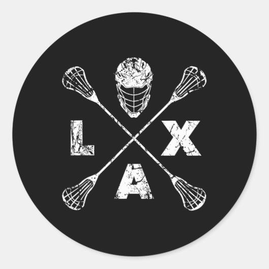 Sticker Rond Axe croisé Lacrosse (Devant)