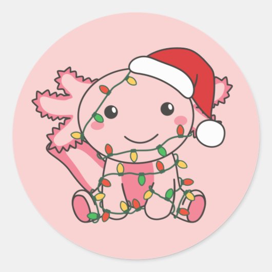Sticker Rond Axolotl Animaux d'hiver Axolotls Classic (Devant)