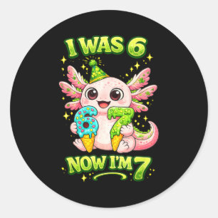 Sticker Rond Axolotl avait 6 7 ans anniversaire 67 mème drôle s