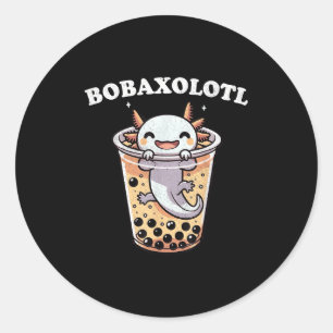 Sticker Rond Axolotl Boba Thé Buble Thé Lait Anime Axolotl