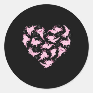 Sticker Rond Axolotl Coeur Pour Enfants Axolotl Lover Axolotl K