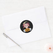 Sticker Rond axolotl d'halloween (Enveloppe)