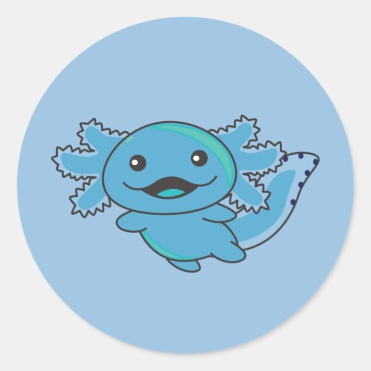 Sticker Rond Axolotl Différents Types D'Axolotls Doux Axolotl (Devant)