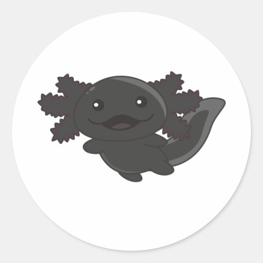 Sticker Rond Axolotl Différents Types D'Axolotls Mignons Animau (Devant)