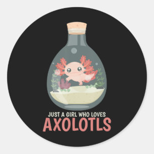 Sticker Rond Axolotl Fish Tank Axolotl Questions mignon Anime K