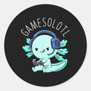 Sticker Rond Axolotl Gamer Anime Cadeaux Kawaii garçons filles