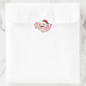 Sticker Rond Axolotl Joyeux Noël hiver Axolotl (Sac)