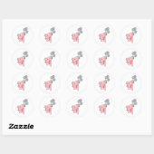 Sticker Rond Axolotl Mouches D'Animal Douce Avec Ballons Vers L (Feuille)