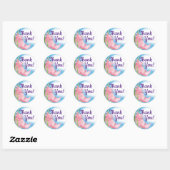 Sticker Rond Axolotl rose mignon sous la mer (Feuille)
