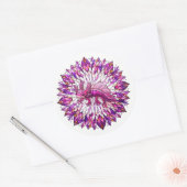 Sticker Rond Axolotl rose pourpre (Enveloppe)