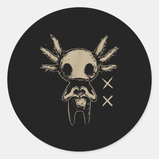 Sticker Rond Axolotl Still Emo Goth  (Devant)