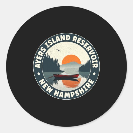 Sticker Rond Ayers Island Reservoir New Hampshire T Shirt (Devant)