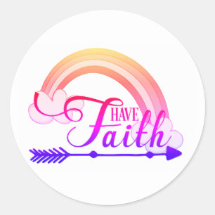 Sticker Rond Ayez la foi arc-en-ciel