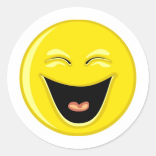 Sticker Rond Ayez un visage de rire