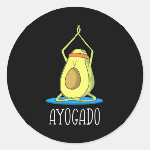 Sticker Rond Ayogado Avocado Yoga Lover