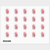 Sticker Rond Azalea peinture aquarelle (Feuille)
