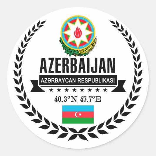 Sticker Rond Azerbaïdjan (Devant)
