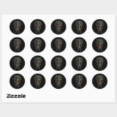Sticker Rond Aztec Guerrier Mexicain Pride de boxe (Feuille)
