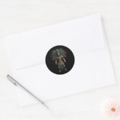 Sticker Rond Aztec Guerrier Mexicain Pride de boxe (Enveloppe)