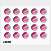 Sticker Rond Aztec Paisley - gris fuschia (Feuille)