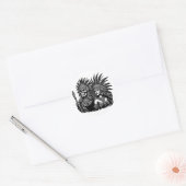 Sticker Rond Aztec Skeleton Warrior avec Princess (Enveloppe)