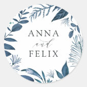 Sticker Rond Azur sauvage | Mariage botanique (Devant)