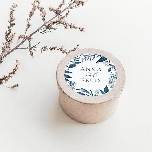 Sticker Rond Azur sauvage | Mariage botanique