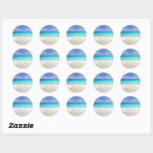 Sticker Rond Azure Blue Caribbean Tropical Beach Soap (Feuille)