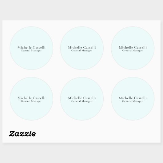 Sticker Rond Azure Blue Professional Unique Classical Simple (Feuille)