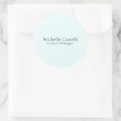 Sticker Rond Azure Blue Professional Unique Classical Simple (Sac)