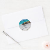 Sticker Rond Azure Ocean Sandy Beach (Enveloppe)