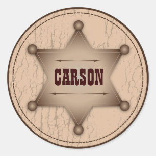Sticker Rond B2 d'autocollant de bébé de cowboy